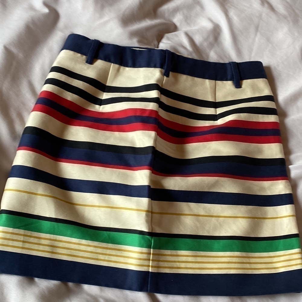 J. Crew cotton stripe cotton blend skirt size 2 - Picture 3 of 6